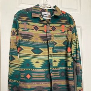 Urban outfitters aztec pattern button up